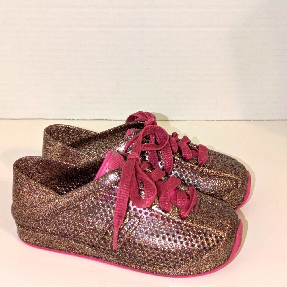 Mini Melissa Girls Love System Glittery Trainers Size 10